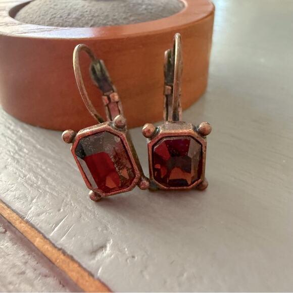 Antique Design Brass Drop Earrings - Picture 4 of 5